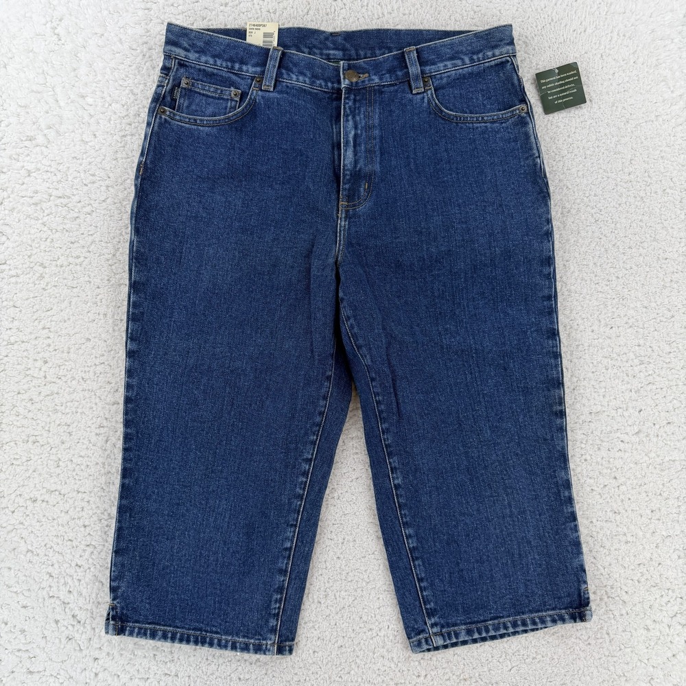 Lauren Jeans Co Ralph Lauren Capri Jeans Womens 12P Blue Dark Wash High Rise NWT